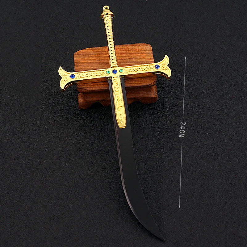 Juguete de Modelo de Espada Premium Dracule Mihawk, 24 cm/9.44 pulgadas, Metal de Aleación de Zinc, No Afilado, Perfecto para Coleccionistas