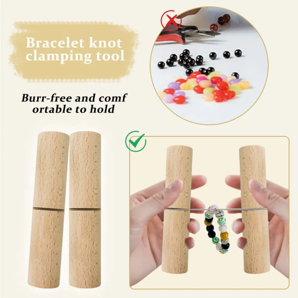 

2Pcs Ergonomic Design Knot Tightener Set Quick Tightening Smooth Surface Wooden Knot Pullers Portable Multipurpose