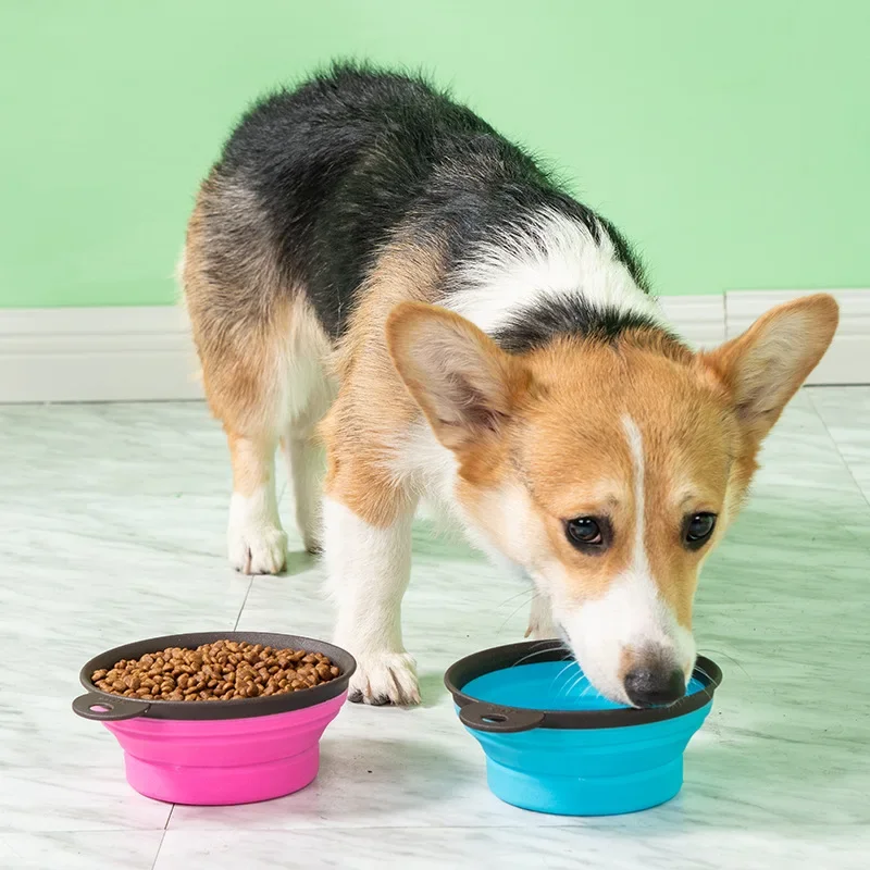 

1000ml Large Collapsible Dog Pet Folding Silicone Bowl Outdoor Travel Portable Puppy Food Container Feeder Dish Bowl