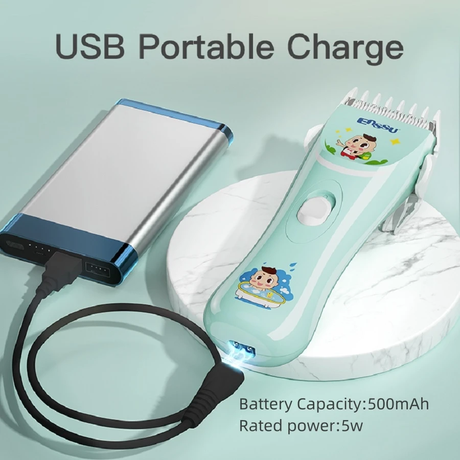 Máquina de cortar cabelo para bebês, aparador de cabelo com baixo ruído para crianças, recarregável, máquina de corte de cabelo para crianças pequenas, kits de corte de cabelo