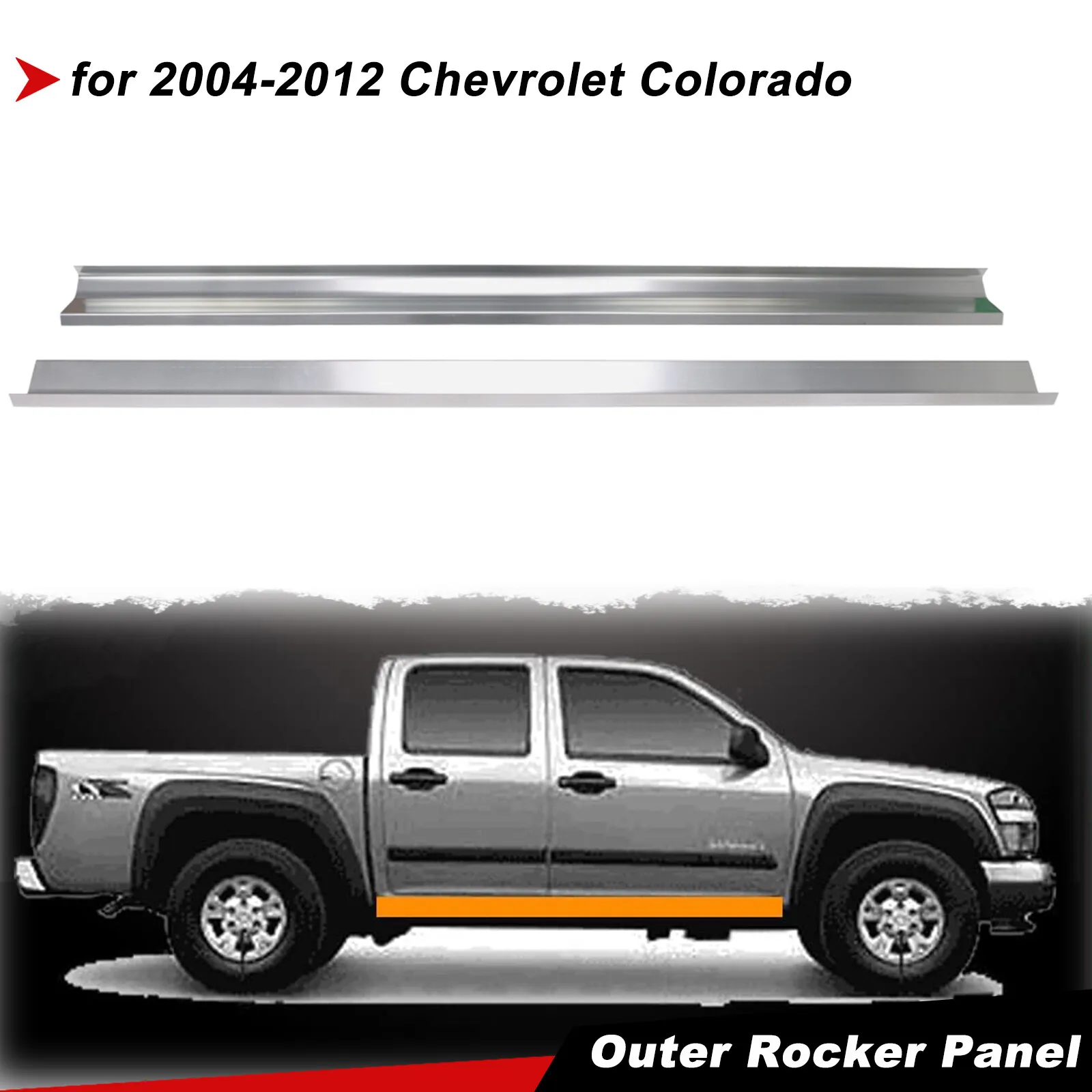 

2 шт. внешняя панель-качалка для Chevrolet Colorado Crew Cab Gmc Canyon 2004-2012 гг.