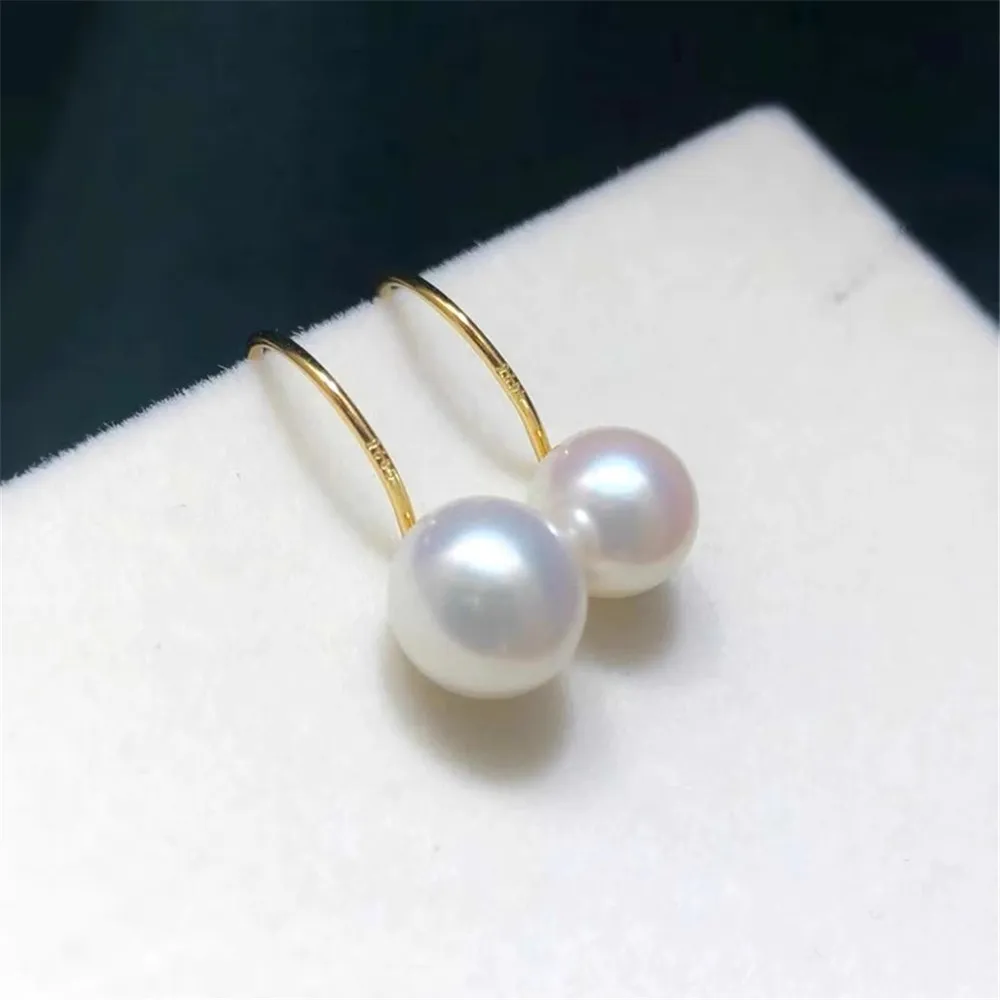 DIY Pearl Mini Accessories S925 Pure Silver Ear Stud Empty Holder Gold Silver Earrings Fit 7-10mm Round Beads E003