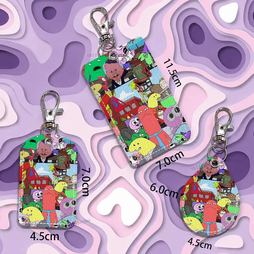 S-Smiling F-Friends Custom Card Case Leather Card Holder Keychain Key Ring Transportation Card Case view 6