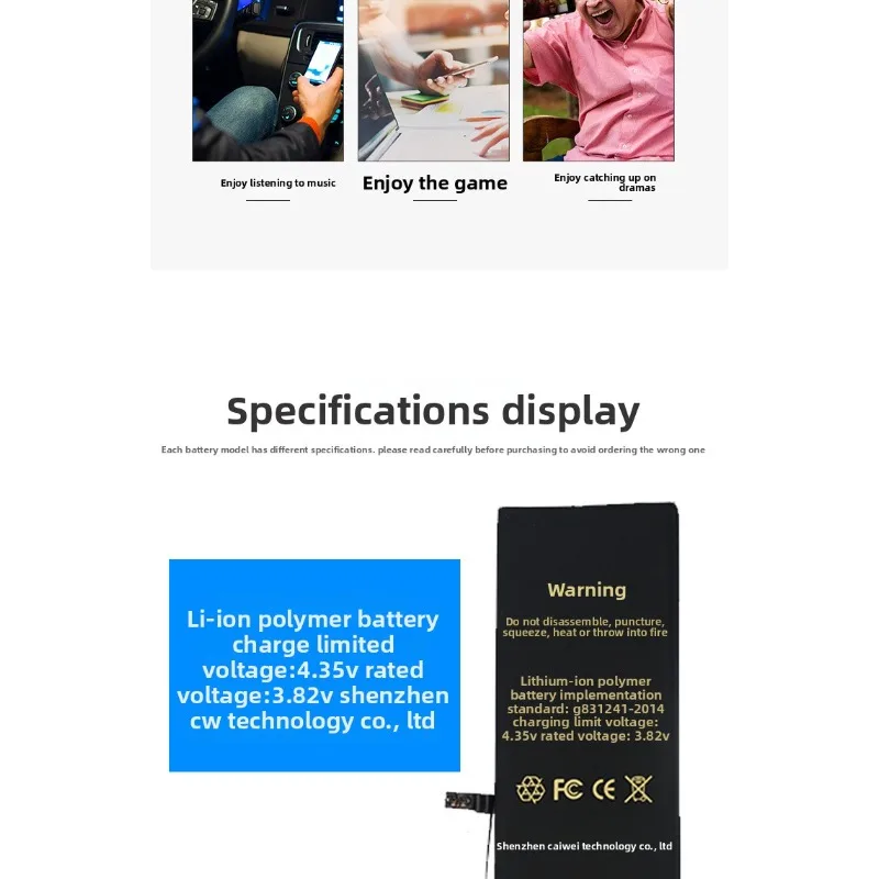 Applicable IPhone Battery Zero Cycle 7th Generation Battery 4S/6/XS/13/6s/5s/7plus/8p/7p Mobile Phone Battery 