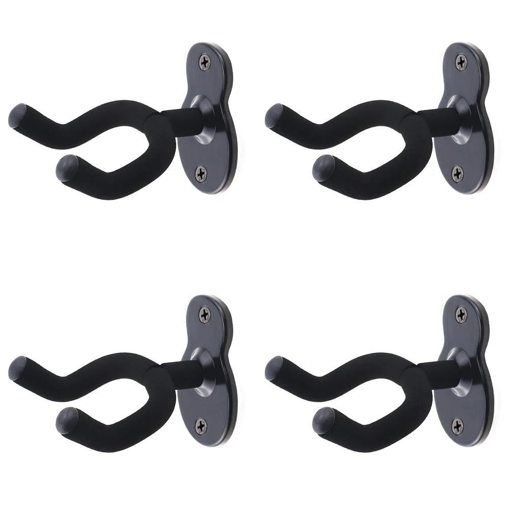 4Pcs Guitar Wall Mount Hanger Stands Holders Hooks Home Studio Guitar Keeper Guitar Acoustic Electric Bass Ukulele