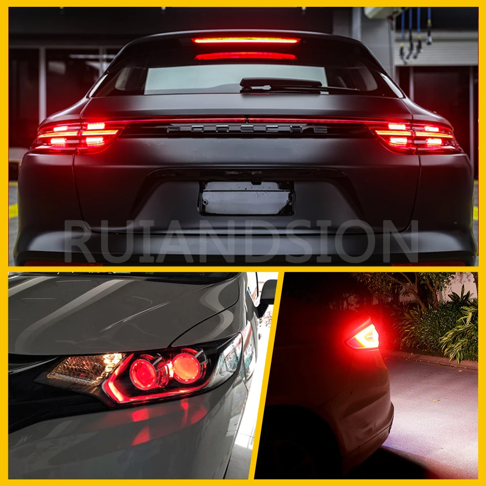 Ruiandsion 2Pcs Car Brake Light LED 1157 BAY15D P21/5W BAZ15D P21/4W Universal for Auto Truck RV Parking Rear Lamp Red White