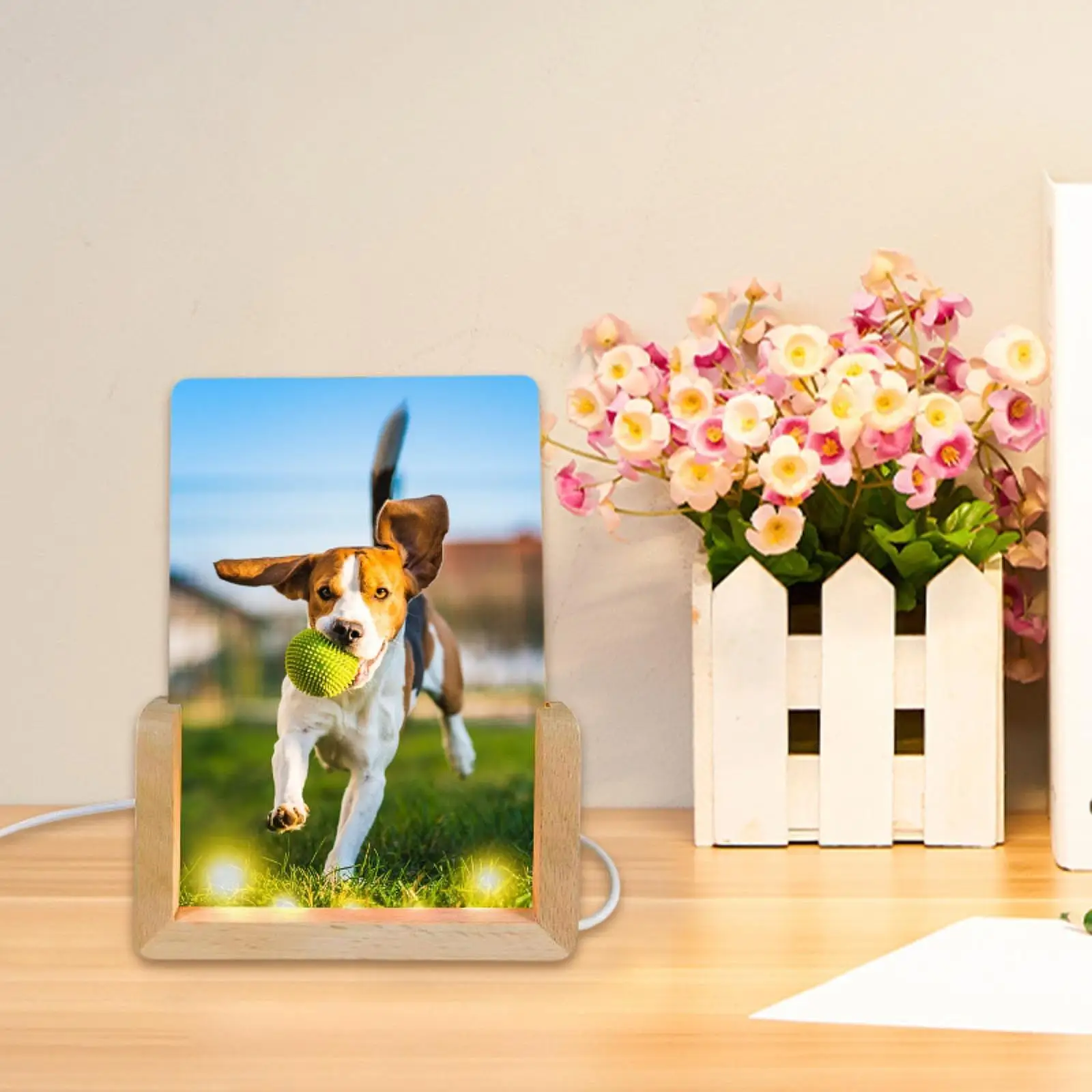 

Sublimation Night Lights Blank LED Wood Lamp Base for Bedroom Halloween