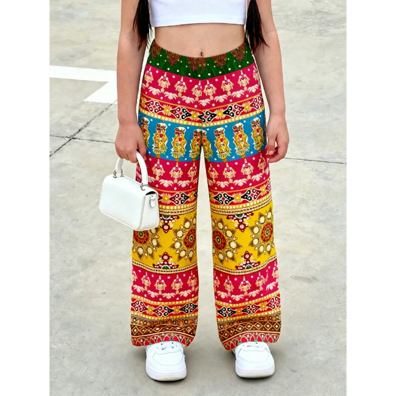 

2026 Bohemian Ethnic Style Printed Pants with Vibrant Colors and Artistic Patterns