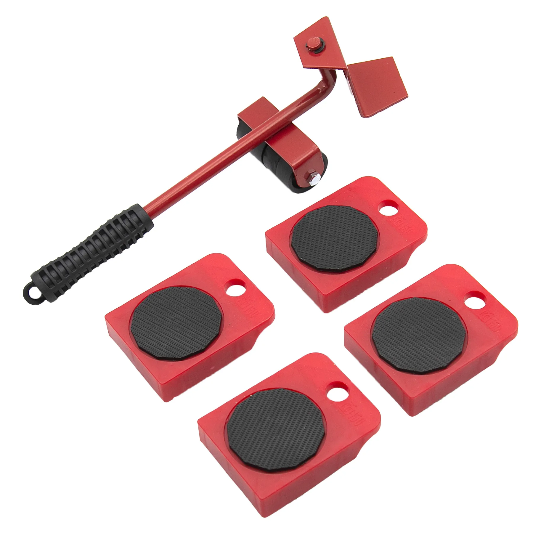 5-Piece Heavy Appliance Moving Kit, Labor-Saving Furniture Lifter Pry Lever with 360° Swivel Casters for Fridge, Cabinet & House