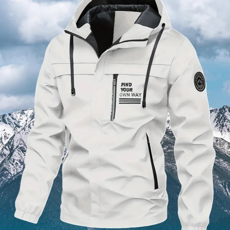 

New Fashion Mens Outdoor Windproof Jacket Versatile Hiking Coat Breathable Ventilation Spring Autumn Leisure Motion Solid