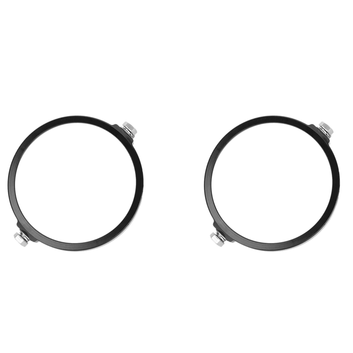 

2X Universal Black 5.75 Inch Aluminum Round Headlight Housing Headlamp Trim Ring Mount Bracket Motorcycles