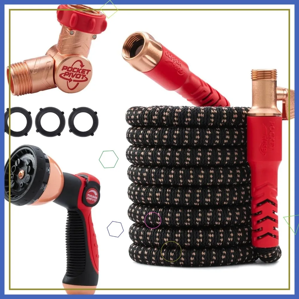 

Расширяемый садовый шланг длиной 50 футов с 10 распылительными узорами, сверхлегкая конструкция без взлома для легкого садоводства