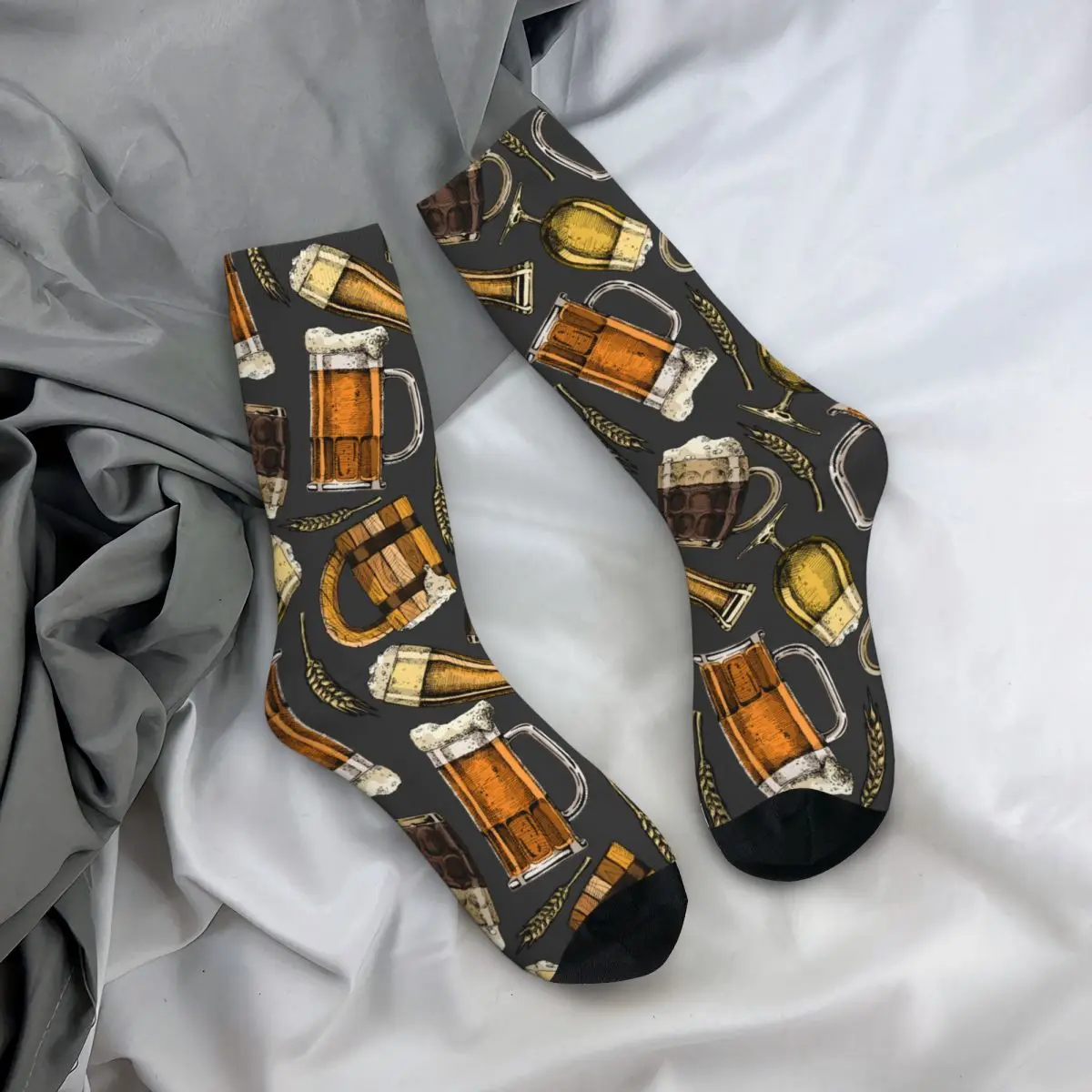 Glass Beer Socks Male Mens Women Winter Stockings Hip Hop