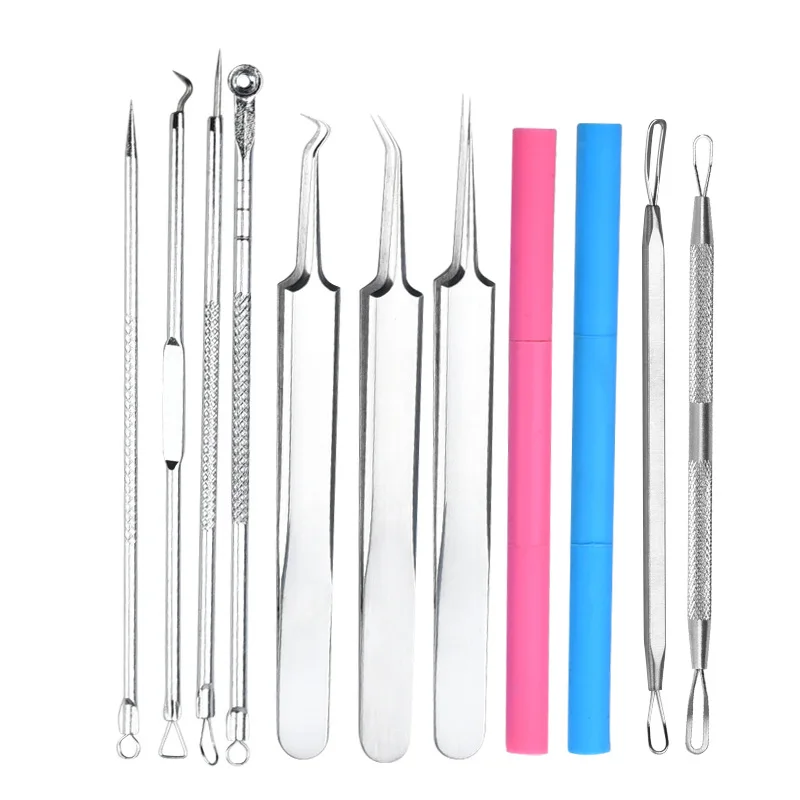 Acne Needle Tweezers Light Blackhead Blemish Pimples Removal All Skin Types Ideal Gift for Facial Care Facial Care Tools