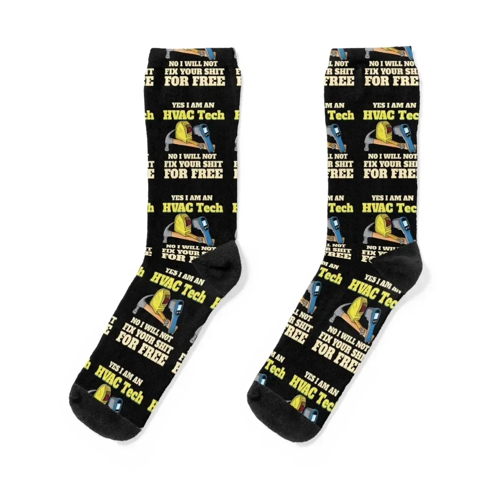 HVAC Tech Will Not Fix For Free Technician Tools Socks soccer anti-slip funny gift Women Socks Men's