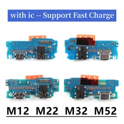 For Samsung Galaxy M12 M22 M32 M52 4G 5G USB Charger Port Jack Dock Connector Charging Board Flex Cable M125 M225 M325 M526