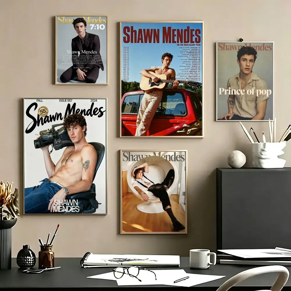 music Shawn Mendes Poster Poster HD Self Adhesive Waterproof Art Print Wall Decor for Bedroom Living Room Home Gift