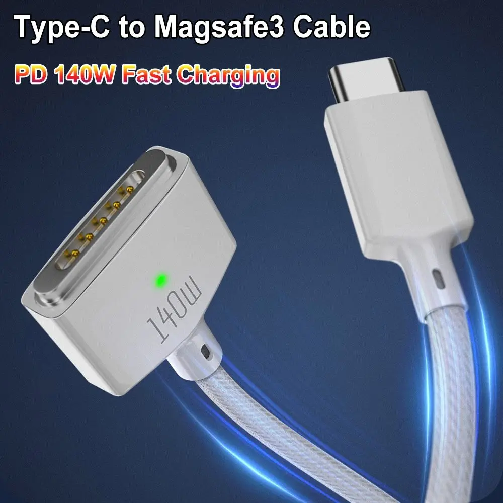 

2M USB Type C to Magsafe 3 Magnetic Charger Cord Laptop Charging Cable Converter PD 140W for MacBook Air/Pro A2442 A2485 A2681