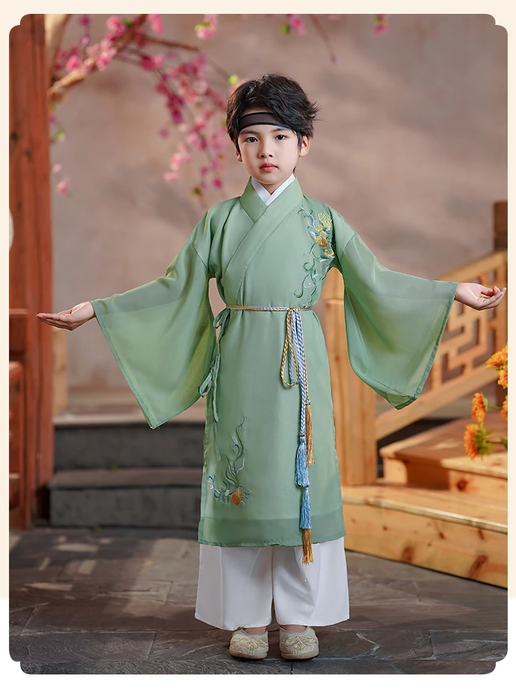 

Kids New Year Clothes Ancient Bookboy Student Dress Boy Party Perform Photography Robe Traditional Costume Chinese School Clothe