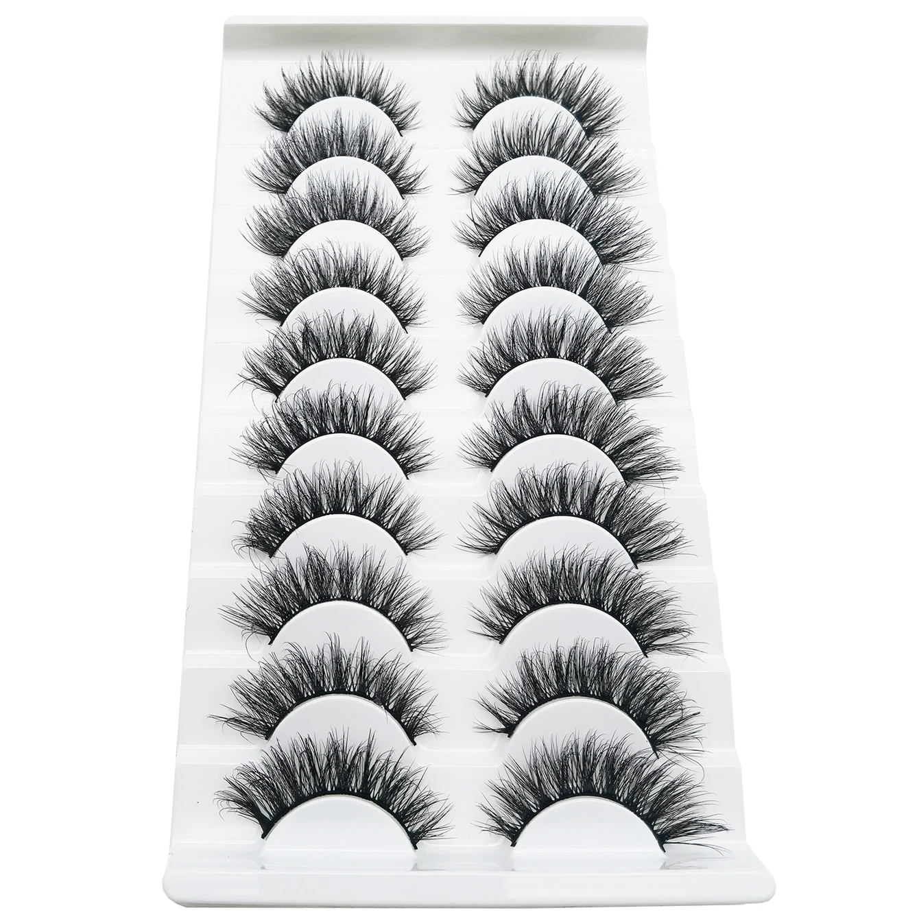 رموش طبيعية طويلة وسميكة -10 أزواج، قطعة كاملة رموش طويلة رقيقة وملفتة للنظر، متينة وطويلة الأمد #5