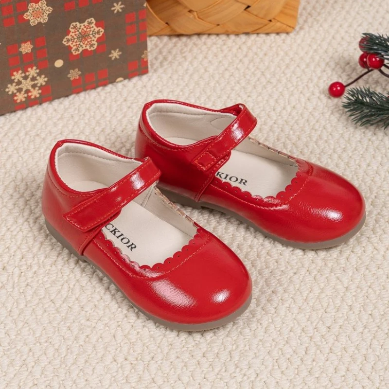 

Girls Soft Bottom Multi-color Leather Spring Autumn New Baby Girl Bright Color Leather England Style Breathable Princess Shoes