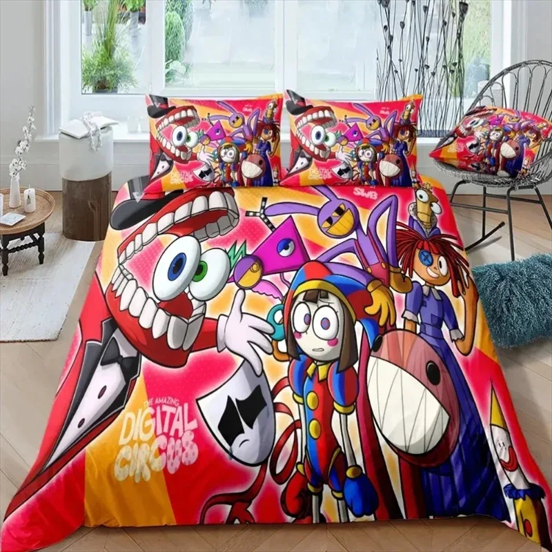 

Cartoon The Amazing Digital Circus Duvet Cover Pillowcase Bedding Set Adult Boys Girls Bedroom Decoration Single Double Size