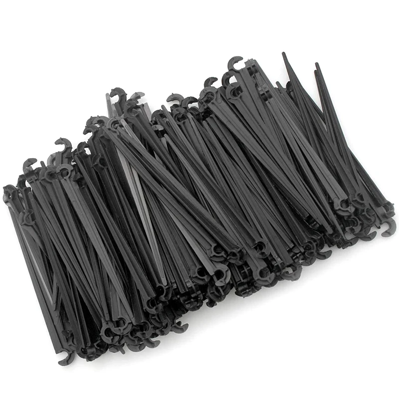 

AAAC-Irrigation Drip Support Stakes 1/4 Inch Tubing Hose For Vegetable Gardens Flower Beds Herbs Gardens Black 200 Pack