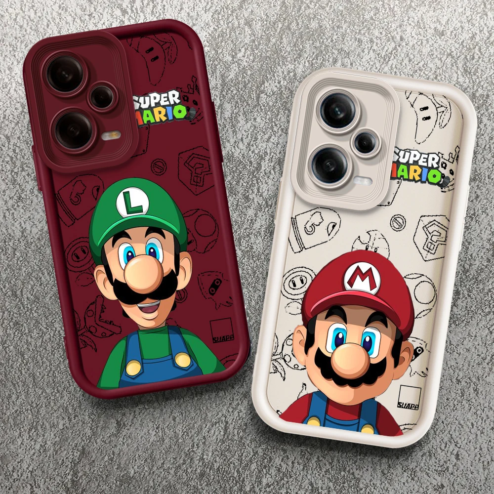 Anime Super M-Mario Cartoon Eye Ladder For Xiaomi Redmi Note 13 12 12C 11 11S 10 10C 10A 9C 9A Pro 5G Soft Phone Case