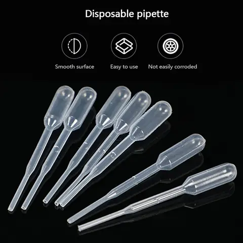 Bilashmart 100Pcs Laboratory Pipette 1/2/3/5/10mL Plastic Disposable Graduated Pipette Container Liquid Dropper Equipment Straw Supplies