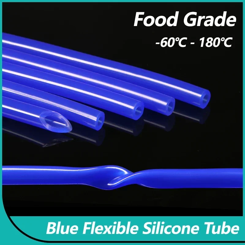 1/3/5/10m Food Grade Blue Silicone Rubber Hose 1 2 3 4 5 6 8 10 12 14 15 16 18 20 24 31 38mm OD Nontoxic Flexible Silicone Tube