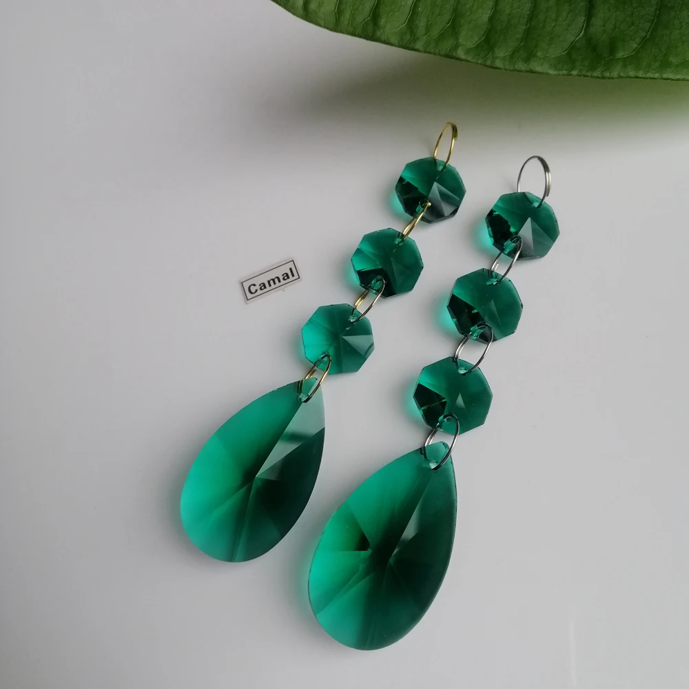 

Camal 2Pcs Malachite Green Pear 38mm Crystal Prisms Suncatcher Crystals Pendants Glass Suncatcher Chandelier Parts Drops Decor