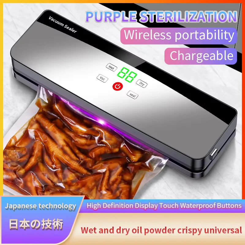 C715 Rechargeable Wireless Portability Vacuum Sealer With Sealing Countdown Display Multi-Pack Vacuum Touch Waterproof Buttons