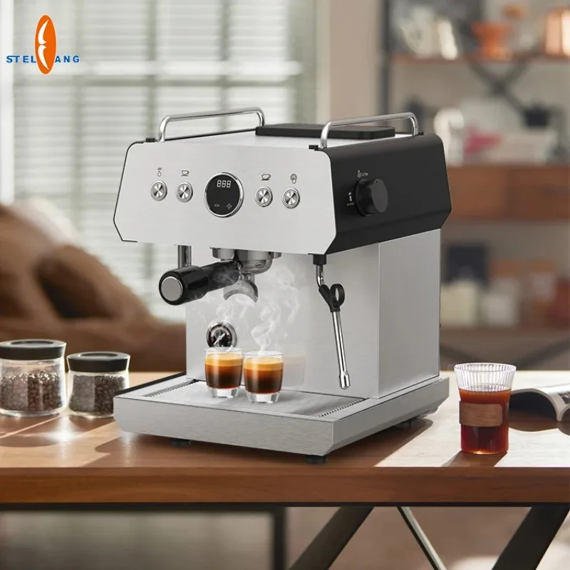 Electric Stainless Steel Kitchen Appliance 15 Bar Semi Automatic Professional Espresso Coffee Maker Milk Frother For Hotel