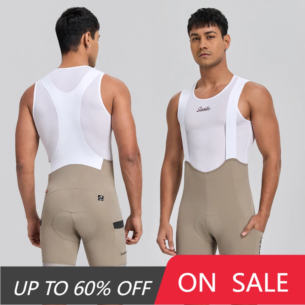 

Santic мужские летние велосипедные шорты с нагрудником, дорожные MTB, импортные двойные стрелки, подушка сиденья, дышащие, быстросохнущие, разноцветные велосипедные шорты