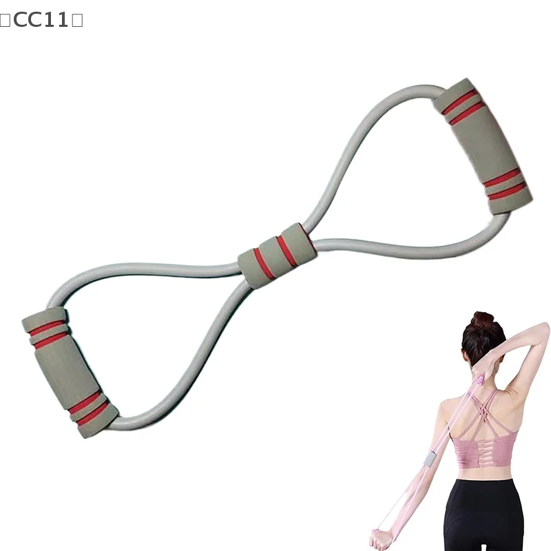 [CC11] حزام مقاومة سالوديا بمقابض، حزام مقاومة على شكل ذراع 8، حبل سحب للياقة البدنية في صالة الألعاب الرياضية واليوجا 8 كلمات مرن