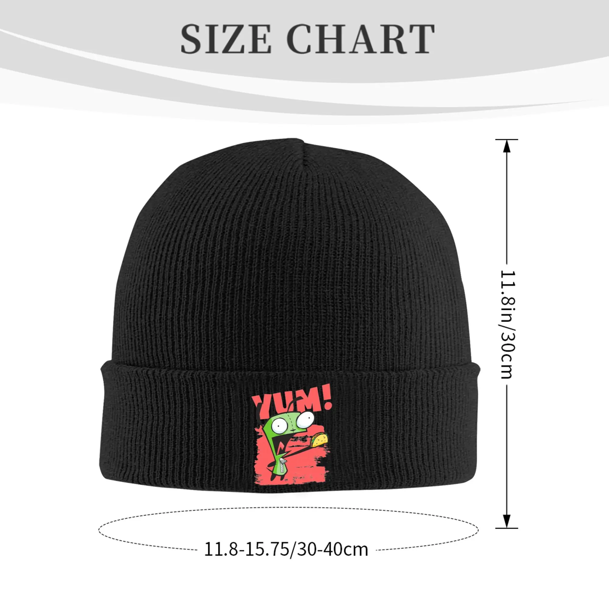 Invader Zim  Hat Autumn Winter Beanie Warm GIR Screaming Yum Taco Caps Men Women Acrylic Knitted Hat