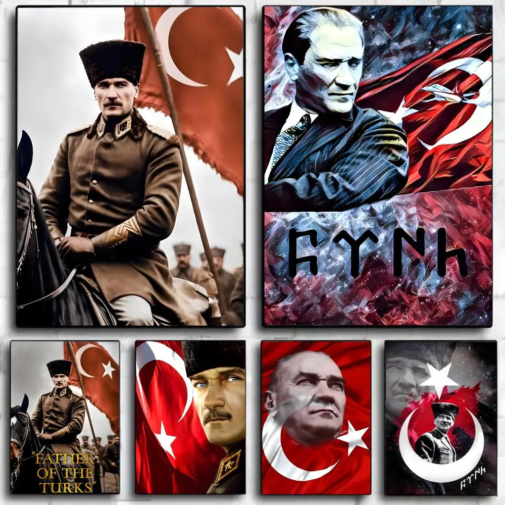 Affiche murale décorative de Mustafa Kemal Ataturk, politicien réformateur turc, impression artistique, décoration murale, décoration de la maison, cadeau, sans cadre