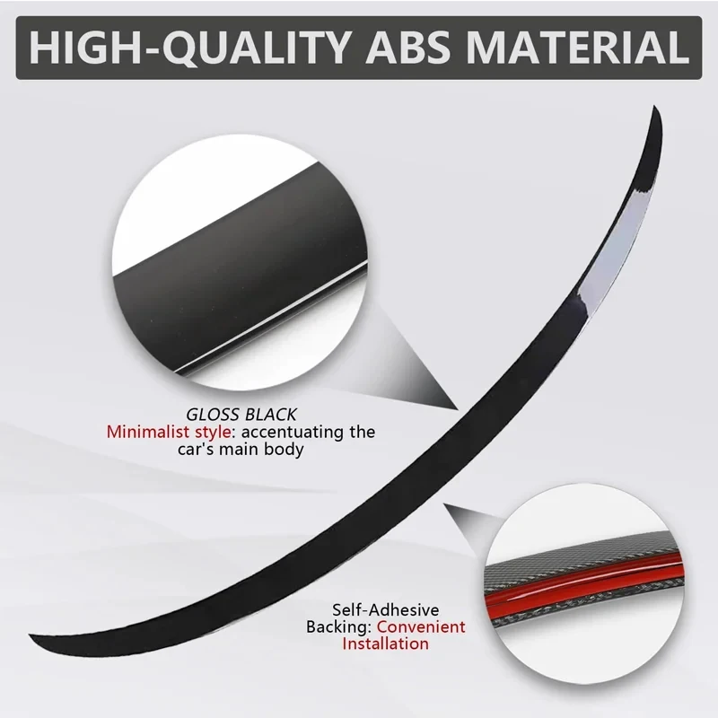 Performance Style ABS Rear Spoiler Wing Sedan Gloss Black Easy Installation Exterior Accessories