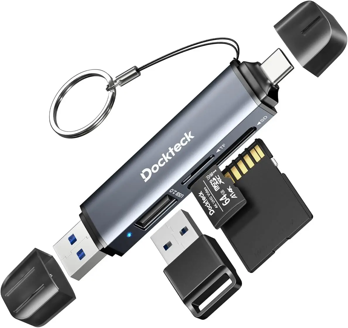 

Суперскоростной USB 3.0 кардридер для SD/TF карт с 3 слотами, поддержка UHS-I и OTG для легкого подключения и работы (Plug & Play)