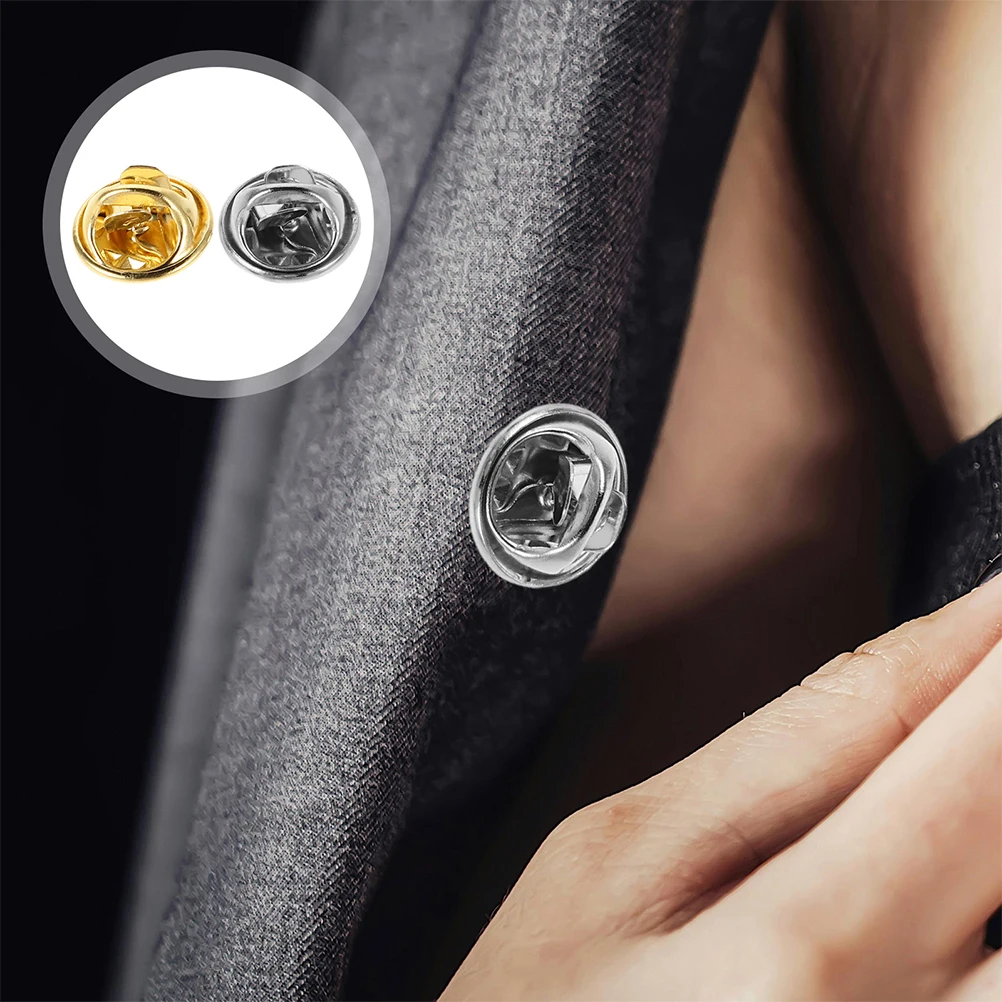 

60set Butterfly With Blank Pin Tie Tacks For Craft Jewelry Making Secure Badge Brooch Pins For Men Suit Lapel Enamel