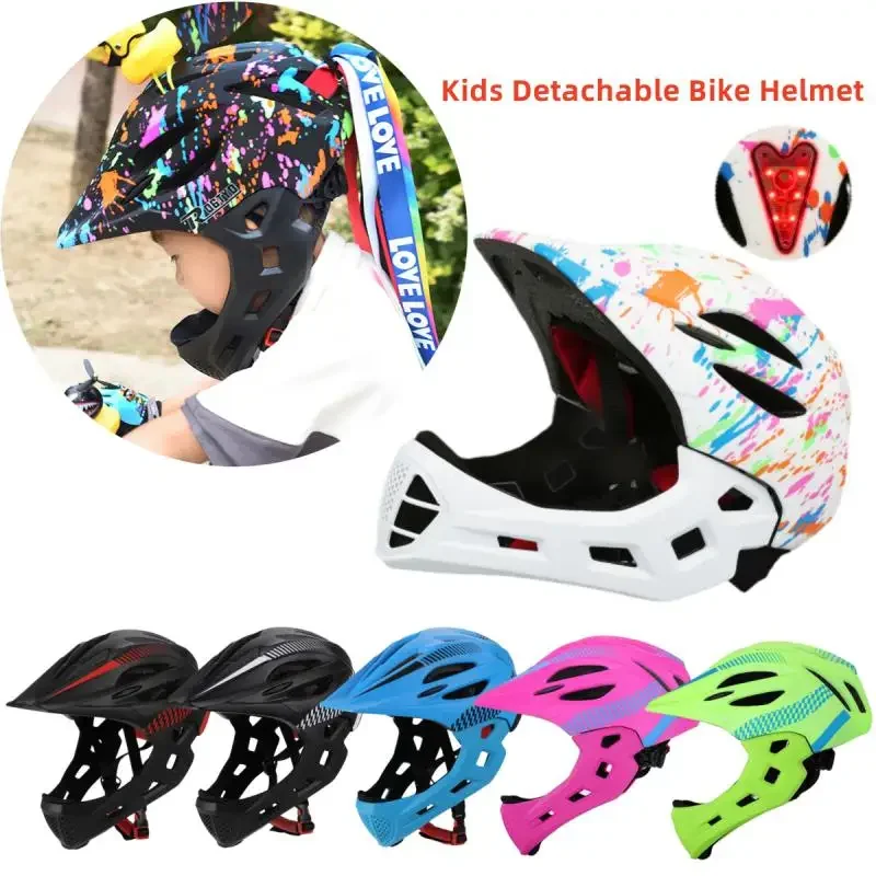 1PC Kids Bike Helmet Adjustable Detachable Full Face Helmet For Cycling Helmet For Bicycle, Skateboard, Scooter, Protective Gear