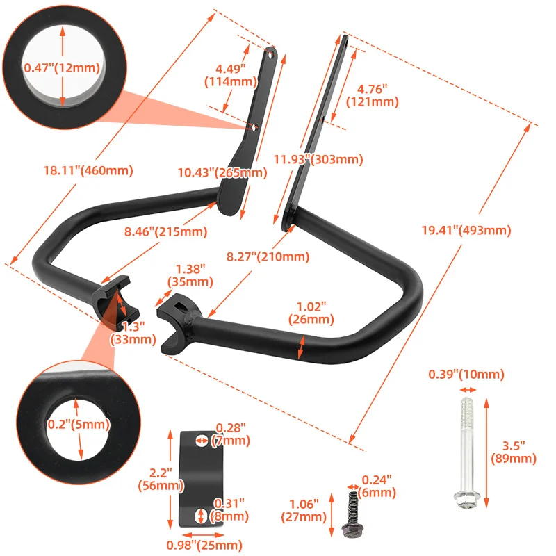 Akcesoria motocyklowe, orurowanie ochronne, osłona silnika, czarne, do Yamaha Bolt 950 XV950 XVS950 R-Spec 2013-2025