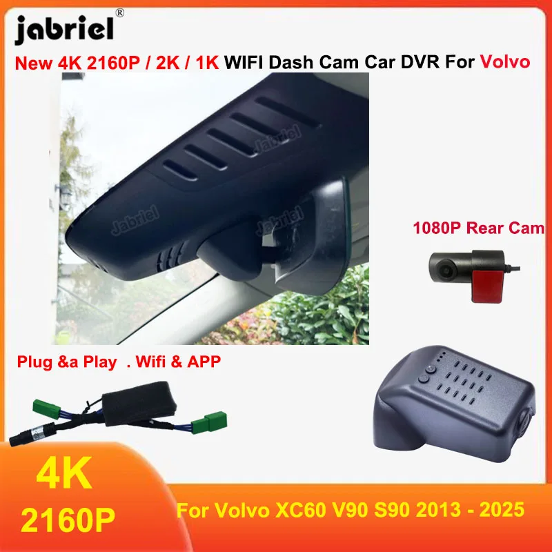 

Plug and Play 4K Wifi Car DVR Dash Cam Camera for Volvo XC60 XC70 V60 V70 S60 S80 2010 2011 2012 2013 2014 2015 2016 2017 2018