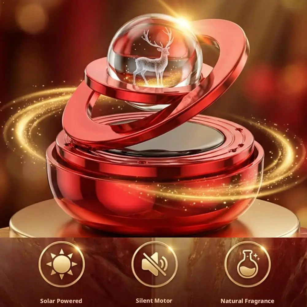 Car Air Freshener Solar Rotating Aromatherapy Star Ball Double Suspended Ornament Diffuser Interior Decoration ﻿