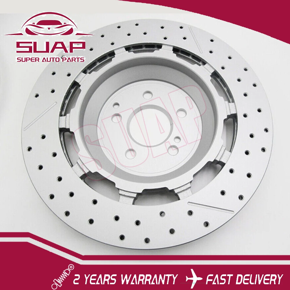 2PCS/Pair Rear Brake Rotors Fit Mercedes W222 S450 S63 S65 AMG 2014-2020 A2224232012