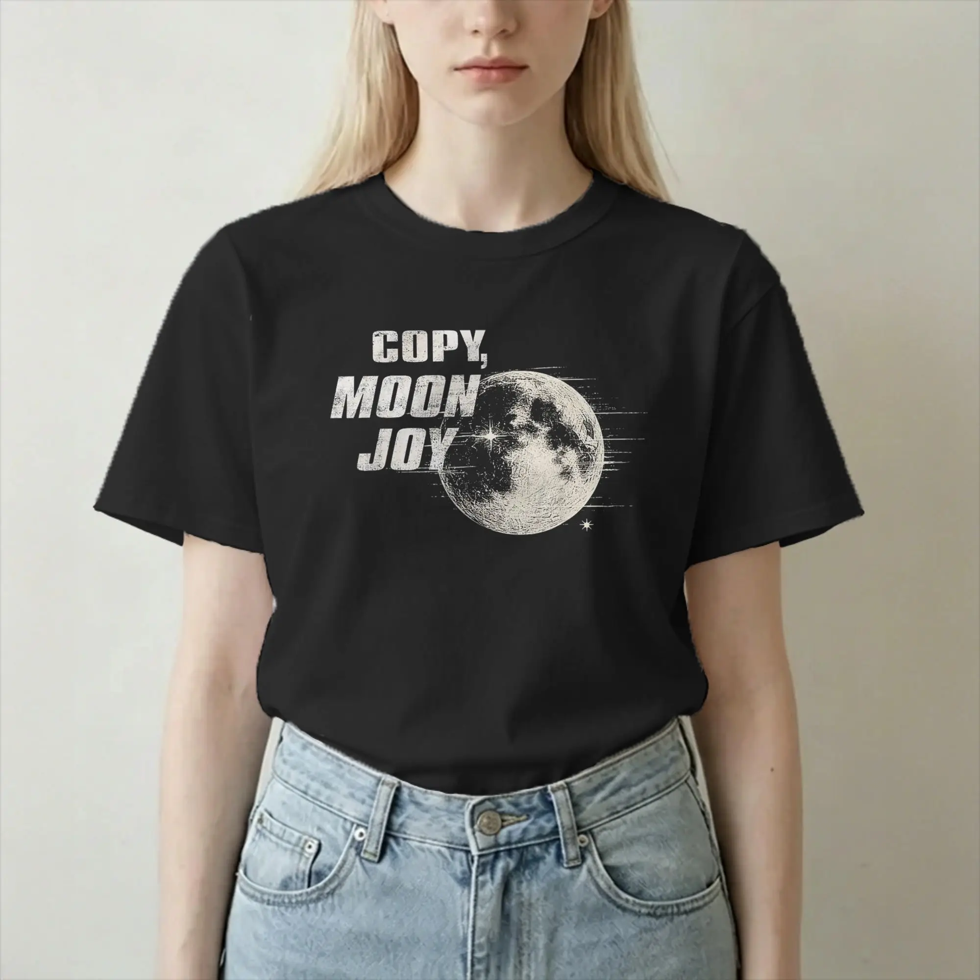 Men Women's Copy Moon Joy Artemis 2 T Shirt  Pure Cotton Tops Funny Short Sleeve Round Neck Tees Graphic Printed T-Shirt