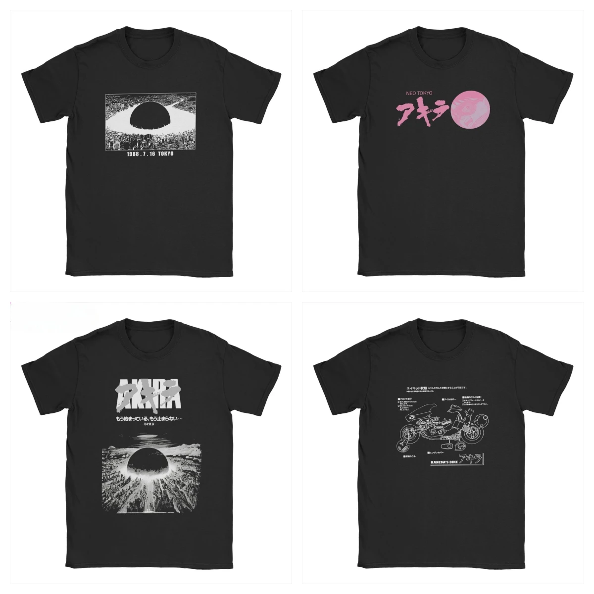

Свободная футболка в стиле уличного ретро Akira 1989, игра, аниме, фильм, японская черная мужская короткая хлопковая футболка, топ в стиле Харадзюку, повседневный топ унисекс