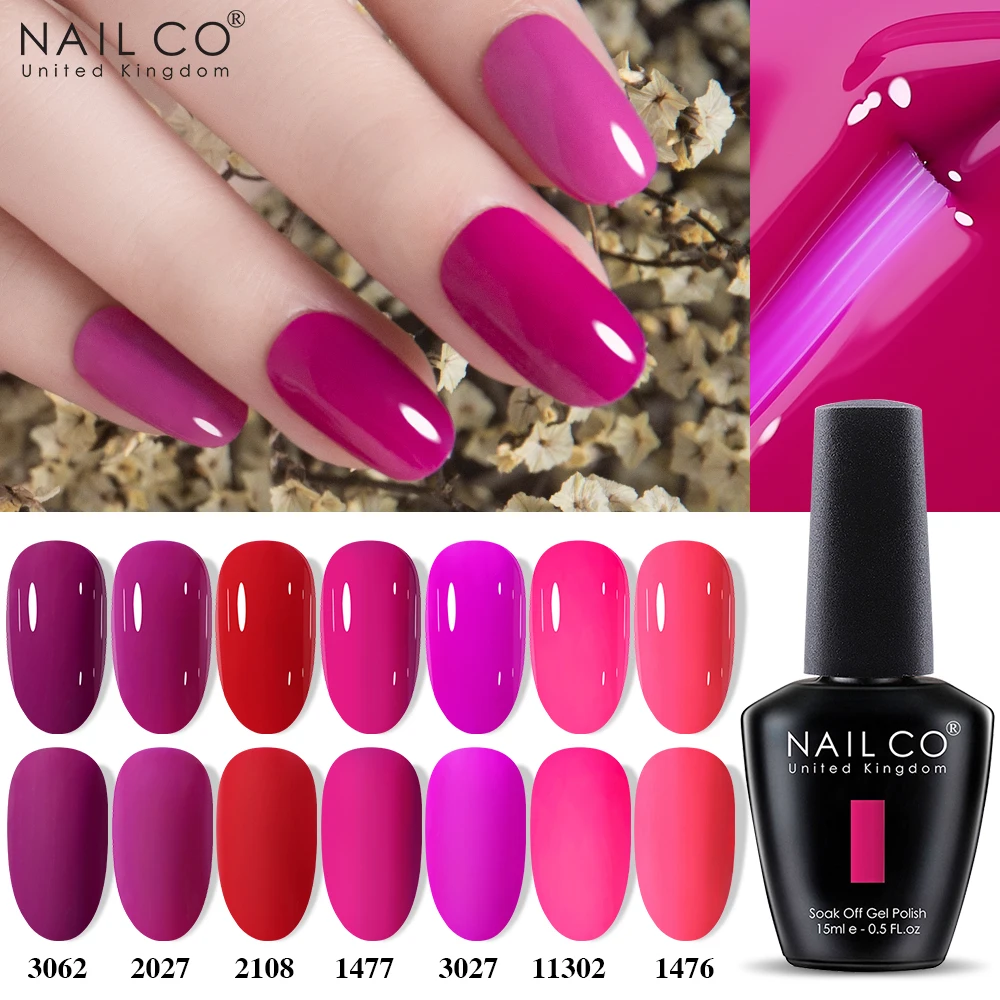 NAILCO 15ML Smalto per unghie Gel Splendido colore Semi permanente a lunga durata Soak Off UV LED Smalto Ibrido Nail Art Top Bsae Maincure