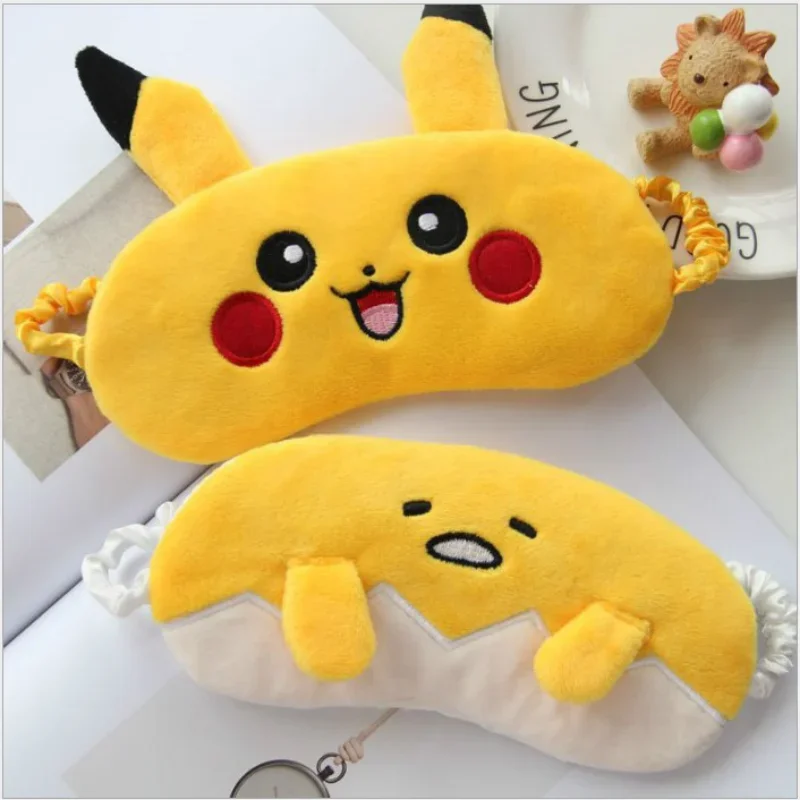 Pokemon Pikachu Sleep Mask Sleeping Eye Mask Eyeshade Cover Shade Eye Patch Women Men Portable Blindfold Travel Eyepatch Sofe