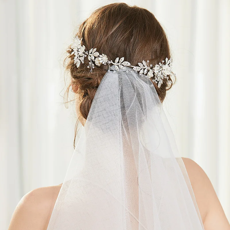 

Свадебные головные уборы, аксессуары для волос, цветы из сплава, листья, нежная свадебная расческа ручной работы, свадебная повязка для волос